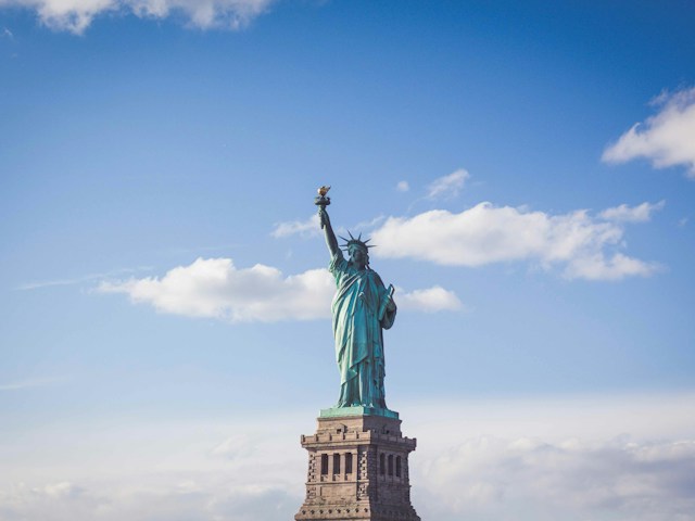 Statue of Liberty overlooking New York City